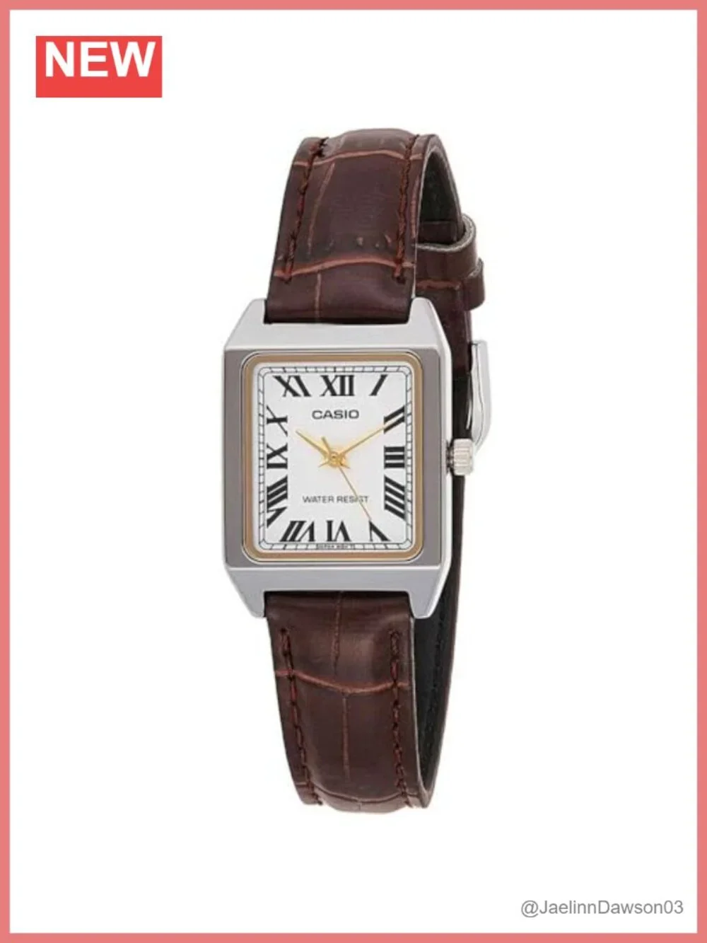 Casio Women's Leather Strap Dress Watch - Roman Dial, Mechanical Hand Wind